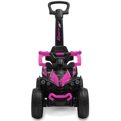 Baby Mix Dětské odrážedlo Mega Prime EVA s vodící tyčí růžové