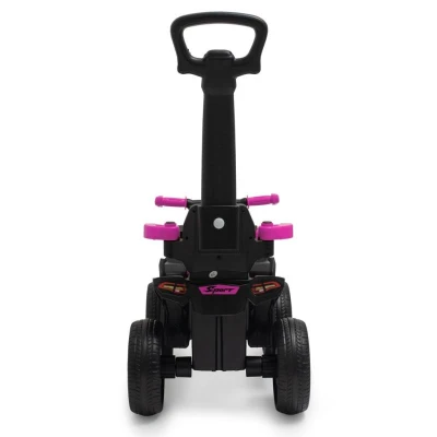 Baby Mix Dětské odrážedlo Mega Prime EVA s vodící tyčí růžové