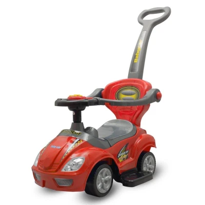 Baby Mix Dětské odrážedlo s vodící tyčí 3v1 Mega Car červené