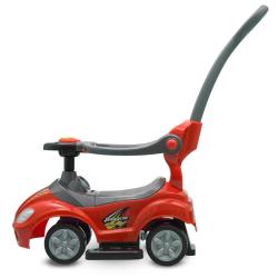 Baby Mix Dětské odrážedlo s vodící tyčí 3v1 Mega Car červené
