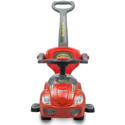Baby Mix Dětské odrážedlo s vodící tyčí 3v1 Mega Car červené