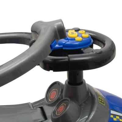 Baby Mix Detské odrážadlo s vodicou tyčou 3v1 Mega Car modré