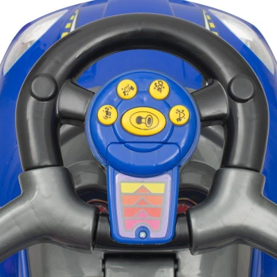 Baby Mix Detské odrážadlo s vodicou tyčou 3v1 Mega Car modré