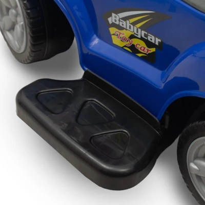 Baby Mix Detské odrážadlo s vodicou tyčou 3v1 Mega Car modré