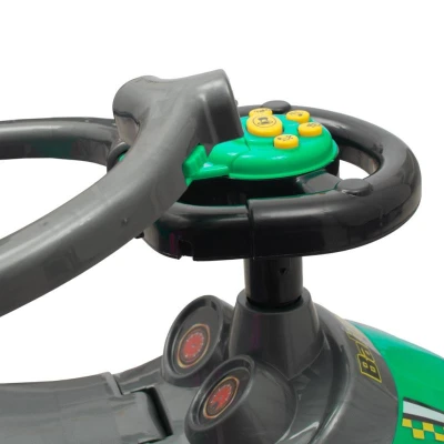 Baby Mix Detské odrážadlo s vodicou tyčou 3v1 Mega Car zelené