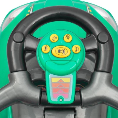 Baby Mix Detské odrážadlo s vodicou tyčou 3v1 Mega Car zelené