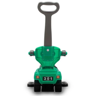 Baby Mix Detské odrážadlo s vodicou tyčou 3v1 Mega Car zelené