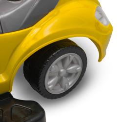 Baby Mix Dětské odrážedlo s vodící tyčí 3v1 Mega Car žluté