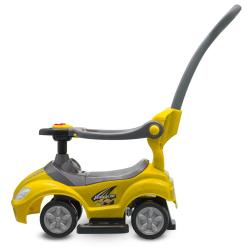 Baby Mix Dětské odrážedlo s vodící tyčí 3v1 Mega Car žluté
