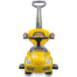 Baby Mix Dětské odrážedlo s vodící tyčí 3v1 Mega Car žluté