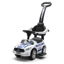 BABY MIX Detské odrážadlo so zvukom a vodidlom POLICE biele