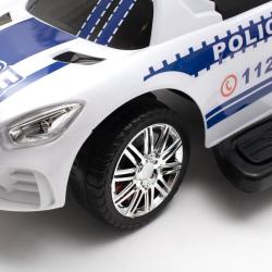 BABY MIX Dětské odrážedlo se zvukem a vodící tyčí POLICE bílé POUZE Bílá (VÝPRODEJ)