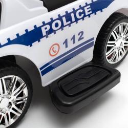 BABY MIX Dětské odrážedlo se zvukem a vodící tyčí POLICE bílé POUZE Bílá (VÝPRODEJ)