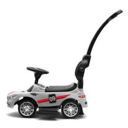 BABY MIX Dětské odrážedlo se zvukem a vodící tyčí RACER bílé