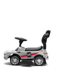 BABY MIX Dětské odrážedlo se zvukem a vodící tyčí RACER bílé