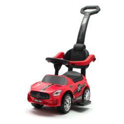 BABY MIX Detské odrážadlo so zvukom a vodiacou tyčou RACER červené