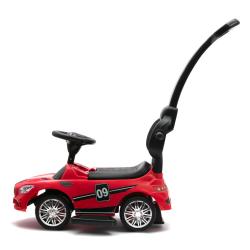 BABY MIX Dětské odrážedlo se zvukem a vodící tyčí RACER červené
