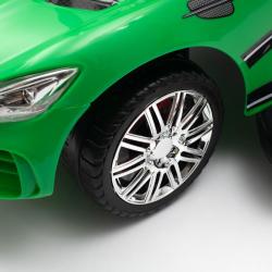 BABY MIX Dětské odrážedlo se zvukem a vodící tyčí RACER zelené