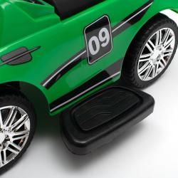 BABY MIX Dětské odrážedlo se zvukem a vodící tyčí RACER zelené