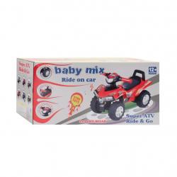 BABY MIX Dětské odrážedlo se zvukem Čtyřkolka šedá