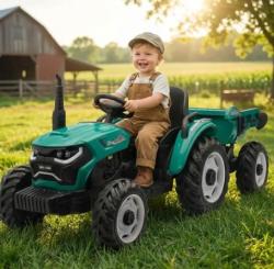 Baby Mix Dětský elektrický traktor HUGE zelený