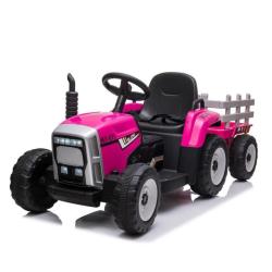 Baby Mix Elektrický traktor Erick s diaľkovým ovládačom ružový