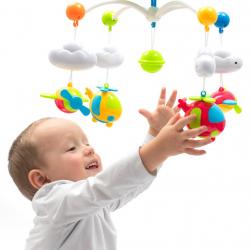Baby Mix Kolotoč nad postýlku s projektorem a ovladačem modrý