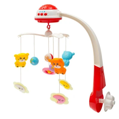 BABY MIX Kolotoč nad postieľku so svetelným projektorom červený BABY MIX Kolotoč nad postieľku so svetelným projektorom červený