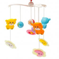 BABY MIX Kolotoč nad postýlku se světelným projektorem červený