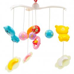 BABY MIX Kolotoč nad postýlku se světelným projektorem červený