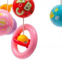 BABY MIX Kolotoč nad postýlku se světelným projektorem červený