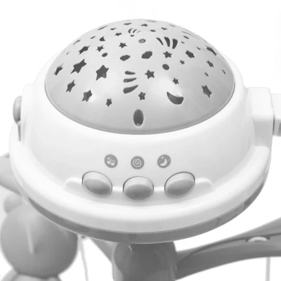 Baby Mix Kolotoč nad postýlku se světelným projektorem šedý POUZE Šedá (VÝPRODEJ)