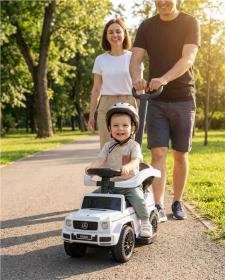 BABY MIX Odrážedlo s vodící tyčí Mercedes Benz G-Class bílé