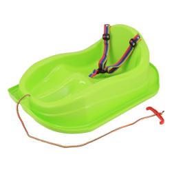 Baby Mix Plastové sáňky s opěradlem MINI zelené Baby Mix Plastové sáňky s opěradlem MINI zelené
