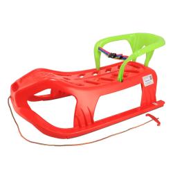 BABY MIX Plastové sánky s operadlom SNOW STAR červené