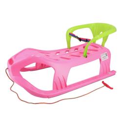 BABY MIX Plastové sáňky s opěradlem SNOW STAR růžové BABY MIX Plastové sáňky s opěradlem SNOW STAR růžové