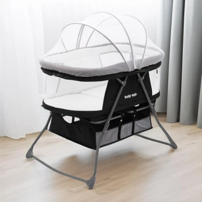 Baby Mix Skládací postýlka kolébka DreamyNest černá