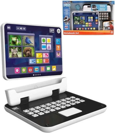 Baby Můj první tablet naučný 2v1 notebook na baterie pro miminko Světlo Zvuk Baby Můj první tablet naučný 2v1 notebook na baterie pro miminko Světlo Zvuk