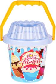 Baby sada na písek kyblík s naběračkou a cupcake dortíky 11ks 2 barvy