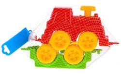 Baby vláček barevný set lokomotiva + vagón s obličejem 2 barvy plast