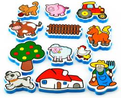 Baby vodolepky Moje první farma pěnová zvířátka sada 12ks v síťce