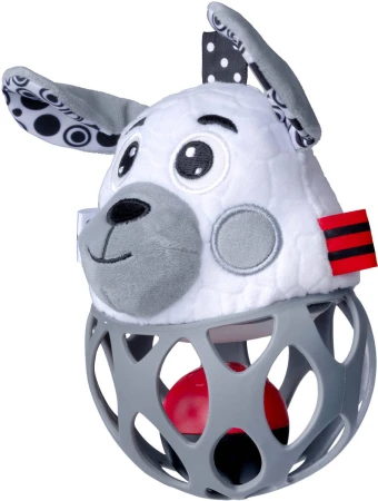 Balibazoo baby hrkálka loptička psík pre bábätko PLYŠ