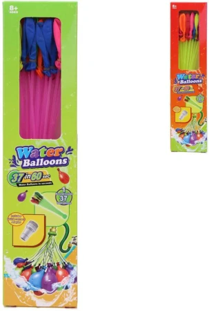 Balónky barevné vodní bomby set 37ks 1 pack s adaptérem 4 barvy Balónky barevné vodní bomby set 37ks 1 pack s adaptérem 4 barvy