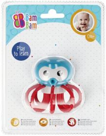 Bam Bam Baby Chobotnice 8cm chrastítko pro miminko plast na kartě