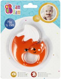Bam Bam Baby chrastítko a kousátko liška pro miminko na kartě