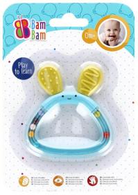 Bam Bam Baby chrastítko a kousátko zajíc pro miminko na kartě