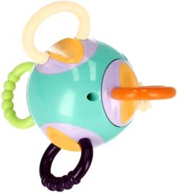 Bam Bam Baby chrastítko míček s kroužky pro miminko plast 2 barvy