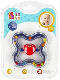 Bam Bam Baby chrastítko srdíčko pro miminko na kartě plast