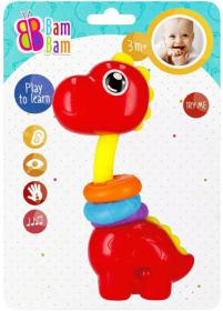 Bam Bam Baby dinosaurus hudební na baterie pro miminko 2 barvy Světlo Zvuk
