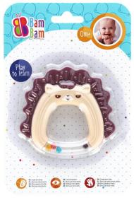 Bam Bam Baby Ježek 11cm chrastítko a kousátko pro miminko plast 2 barvy